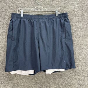 Skora Activewear Shorts Men L Large Blue Mid Rise Pockets Pull On Athletic Fit